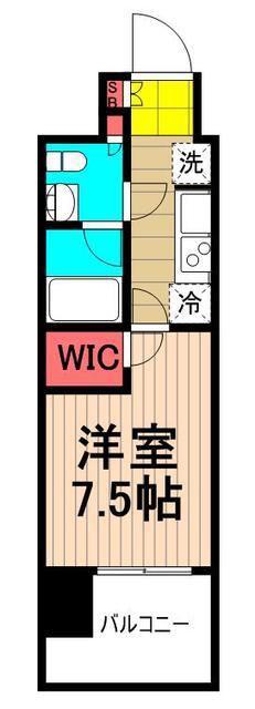 BRILLIA IST清澄白河(1K/12階)の間取り写真