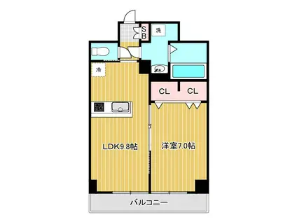 CASA DEL YO(1LDK/4階)の間取り写真