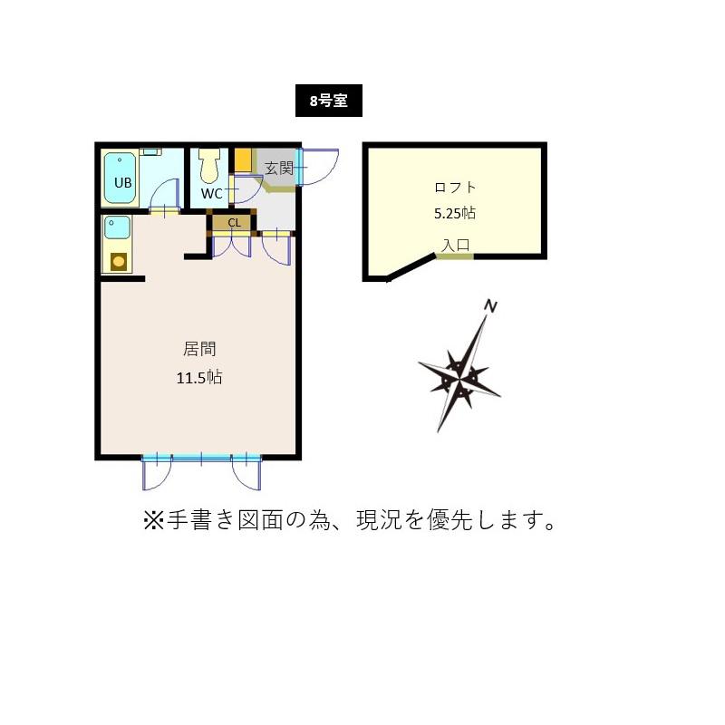 コーポじゅん(ワンルーム/2階)の間取り写真