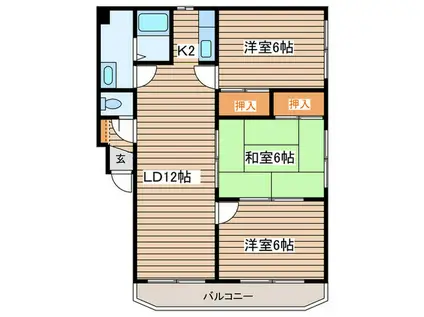 グラーデ宮の森(3LDK/2階)の間取り写真