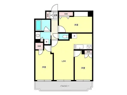 プライムアーバン仙台五橋(3LDK/13階)の間取り写真