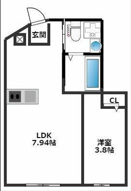 コンフィチュール星川(1DK/1階)の間取り写真