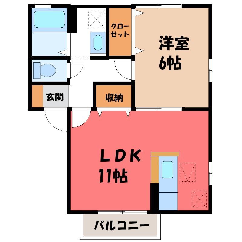 ドミールSUGURO(1LDK/1階)の間取り写真