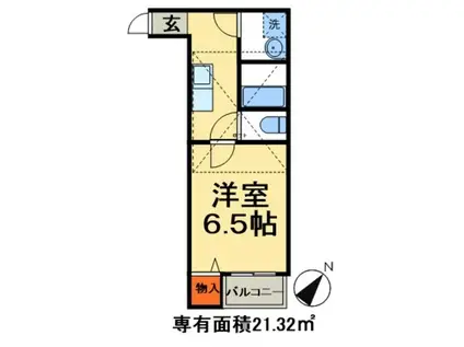 プルメリア―ル(1K/1階)の間取り写真