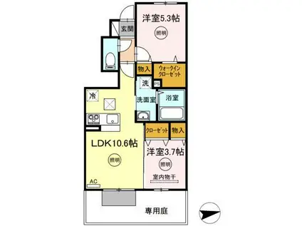 パイングローブ井戸(2LDK/1階)の間取り写真