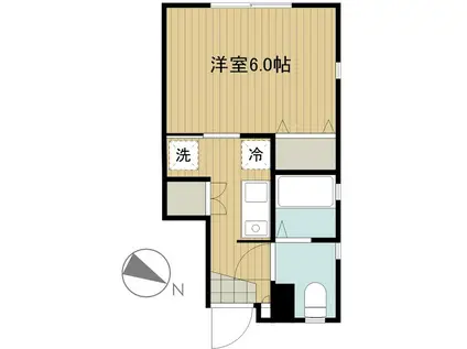 ハレルヤハウス(1K/1階)の間取り写真