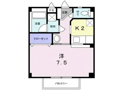 メゾンフリーデ(1K/2階)の間取り写真