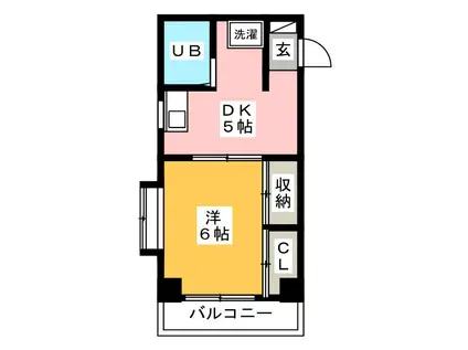 ESPACE(1K/2階)の間取り写真