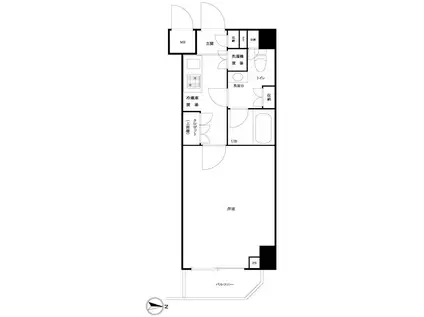 ルーブル泉岳寺前(1K/4階)の間取り写真