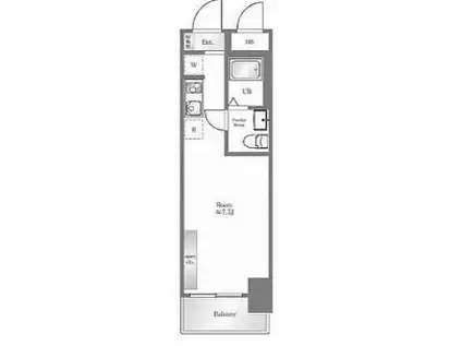 アルス市ヶ谷薬王寺(ワンルーム/2階)の間取り写真