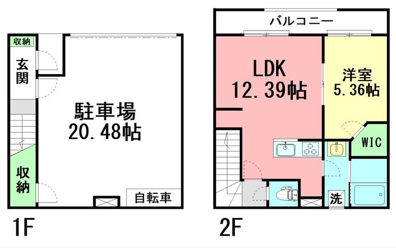 IXO IL GARAGE 78(1LDK/1階)の間取り写真