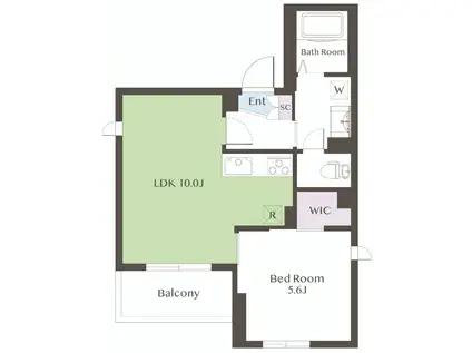 LA MAREE(1LDK/2階)の間取り写真