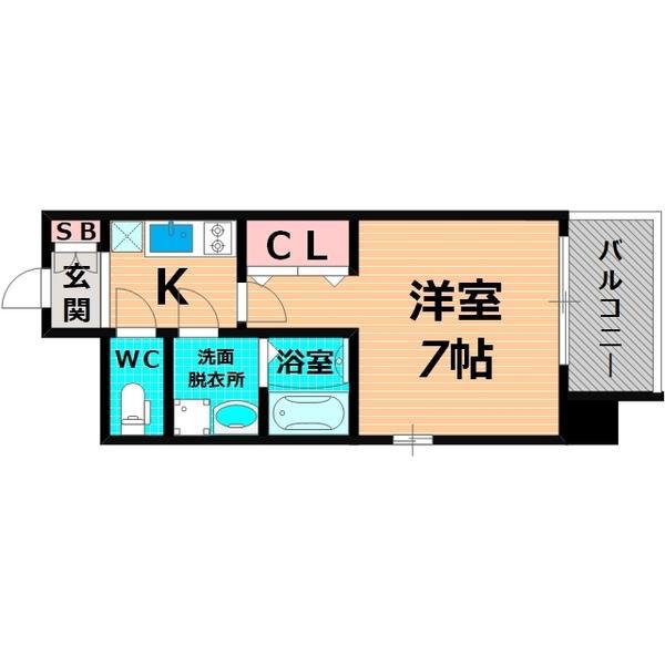 LIVE CASA城東中央(1K/3階)の間取り写真