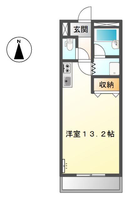 プチコート(ワンルーム/2階)の間取り写真