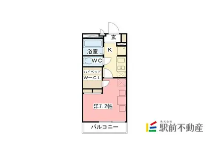 レオパレスメルヴェーユ佐賀(1K/1階)の間取り写真