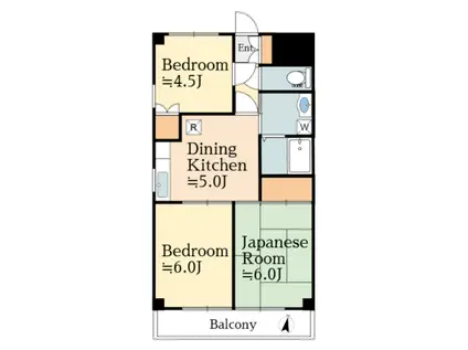 ハーモニーレジデンス(3DK/1階)の間取り写真