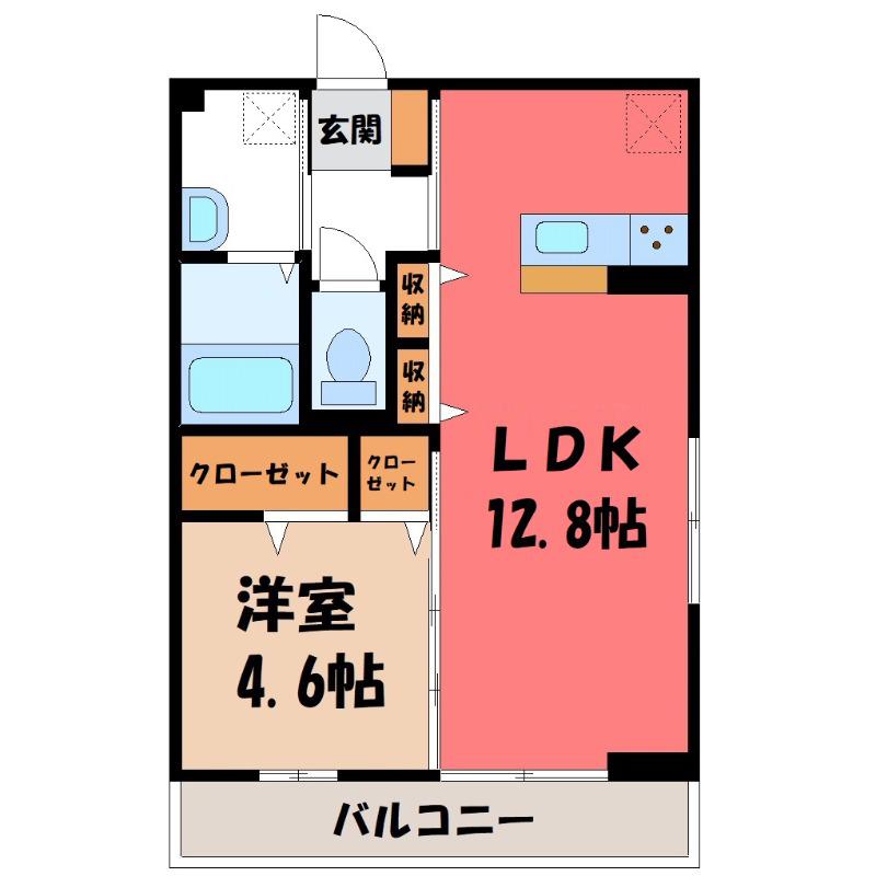 Y Sアビタシオン江木(1LDK/2階)の間取り写真