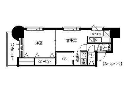 エステート・モア・西公園(2K/7階)の間取り写真
