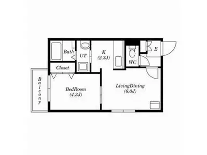 サンライズ琴似3・4(1LDK/2階)の間取り写真