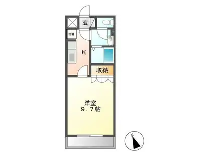 PARK HILLS(1K/1階)の間取り写真