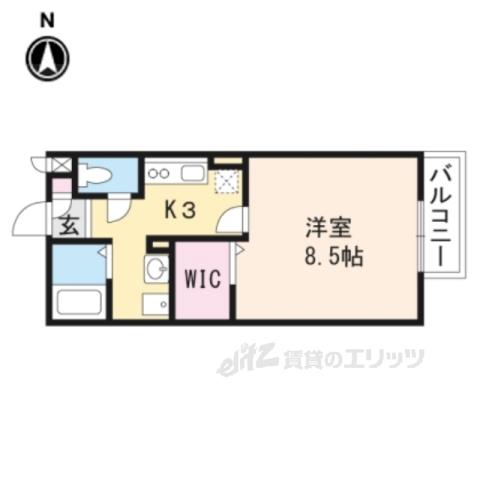 セジュール潤(1K/2階)の間取り写真