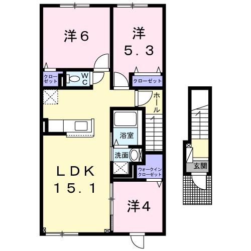 スペランツァ(3LDK/2階)の間取り写真