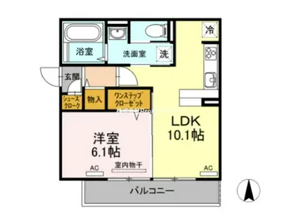 リーリエ中吉野(1LDK/3階)の間取り写真