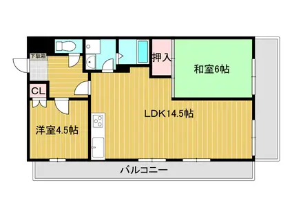マーキス篠栗(2LDK/1階)の間取り写真