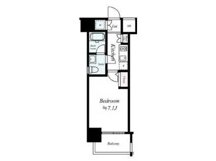 ジェノヴィア高田馬場(1K/3階)の間取り写真