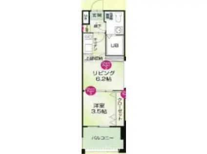 NO54 WES PROJECT博多駅南(1DK/10階)の間取り写真