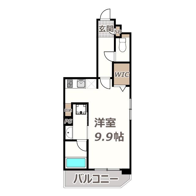 ラシーヌ阿倍野(ワンルーム/8階)の間取り写真