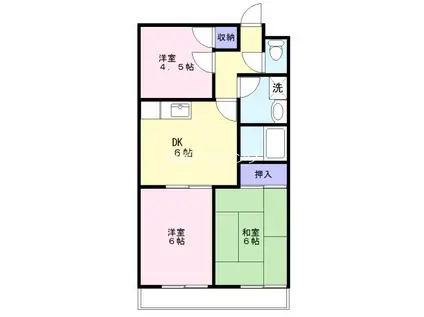 アビタシオン1(3DK/2階)の間取り写真