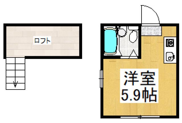 ホワイトキャッスル東大和(ワンルーム/2階)の間取り写真