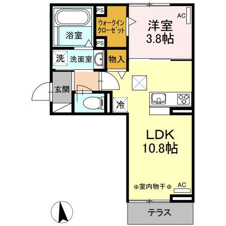 ノア・ルーナ(1LDK/1階)の間取り写真