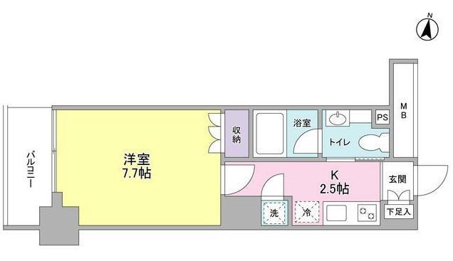 プレディアスタイル池上南ウエスト(1K/6階)の間取り写真