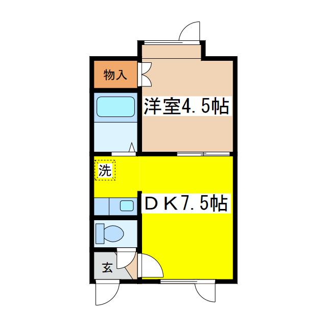 レオーネ芦野(1DK/2階)の間取り写真