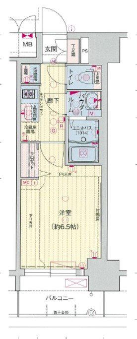プレサンスNAGOYA本陣(1K/3階)の間取り写真