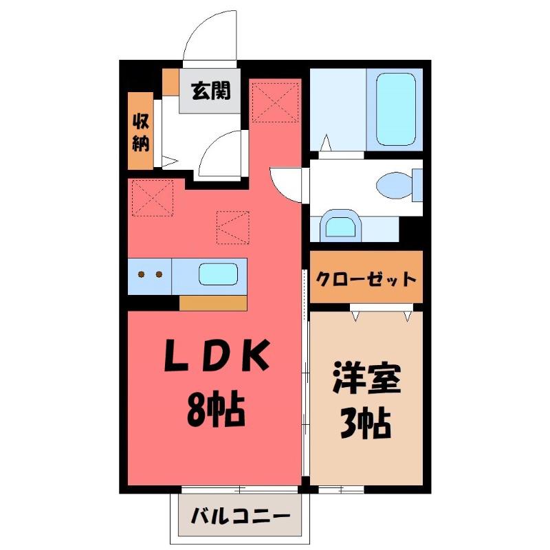 グリーンハイムA(1LDK/1階)の間取り写真