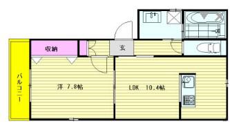 みどりコーポ(1LDK/2階)の間取り写真