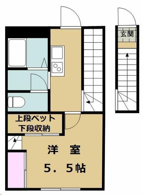 グリーンフィールド岩切C(1K/2階)の間取り写真