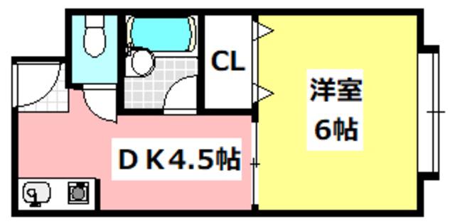 ハイツ岸本(1DK/1階)の間取り写真
