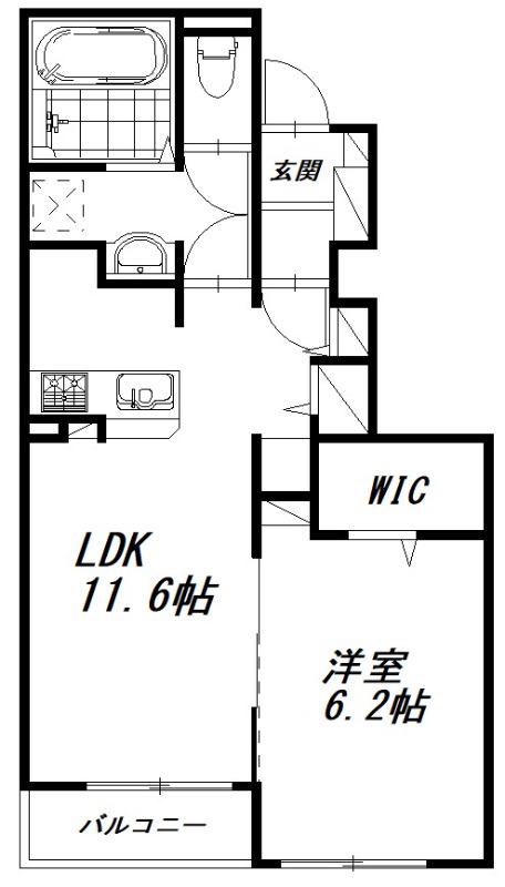 ヴィラ グレイス(1LDK/1階)の間取り写真