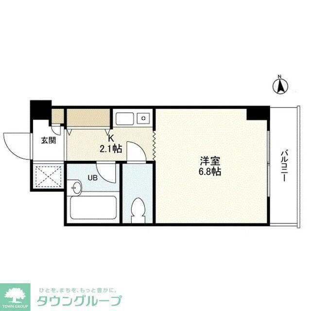 ルミエール武蔵野(1K/6階)の間取り写真