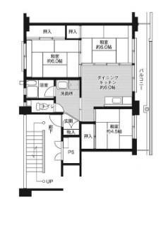 ビレッジハウス三原(3DK/2階)の間取り写真