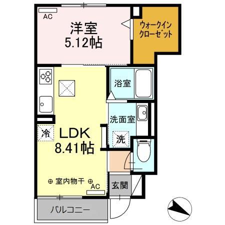 リッシュ(1LDK/1階)の間取り写真