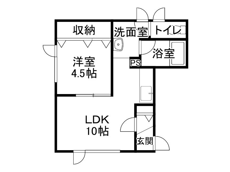 JR根室本線 札内駅 徒歩10分 2階建 築27年(1LDK/2階)の間取り写真