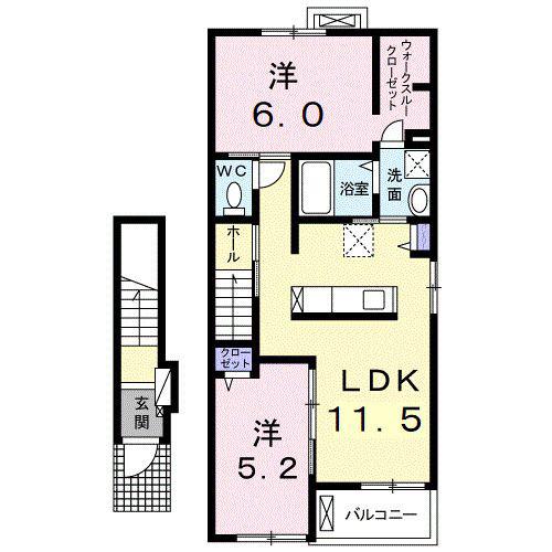 ポップ・アップ ハウス(2LDK/2階)の間取り写真