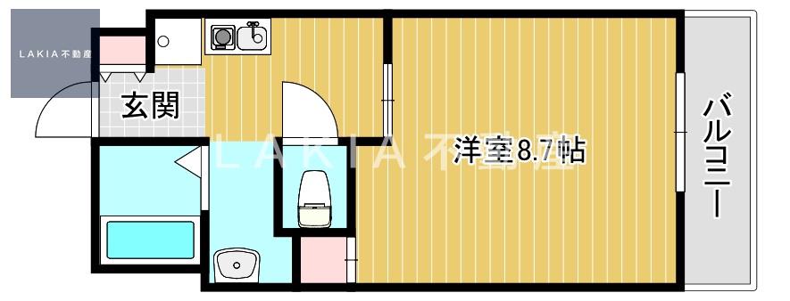 グランド恵美須(1K/3階)の間取り写真