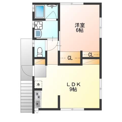 OKハイム(1LDK/2階)の間取り写真