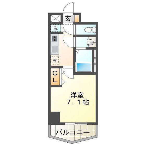 レジデンス浜田(1K/5階)の間取り写真